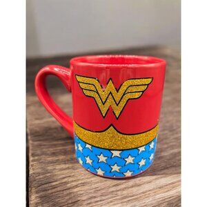 Double sided DC Comics Wonder Women Coffee Tea Mug Cup Glitter